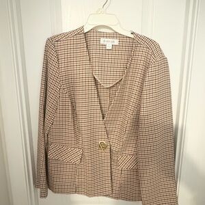 Women's Brown Houndstooth Blazer